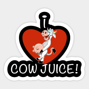 I Heart Cow Juice Sticker